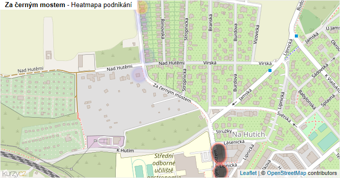 Za černým mostem - mapa podnikání