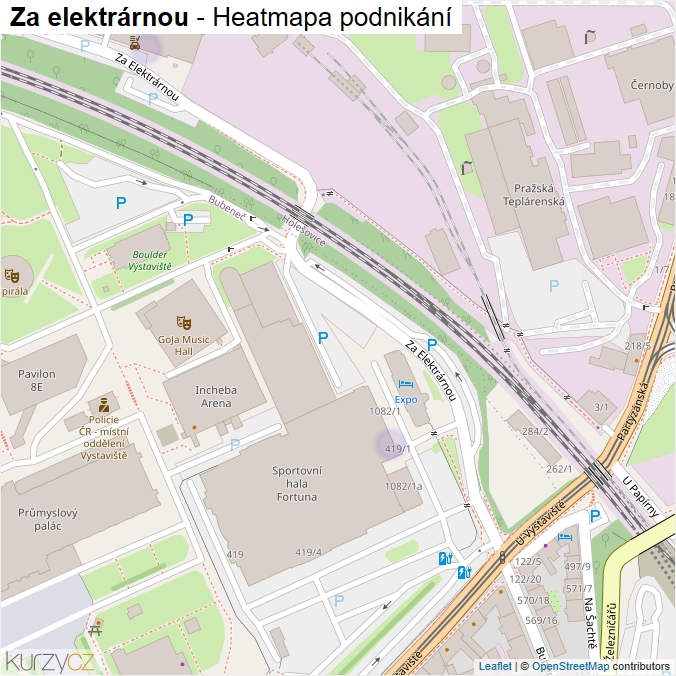Mapa Za elektrárnou - Firmy v ulici.