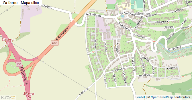 Za farou - mapa ulice