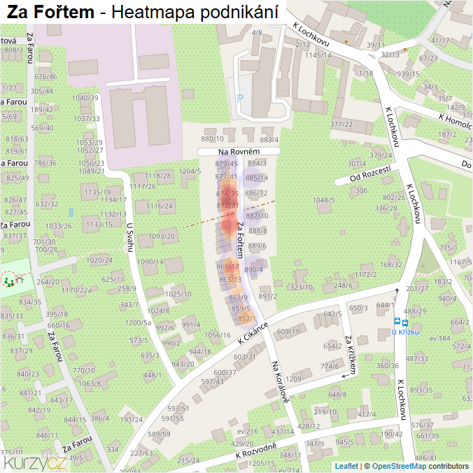 Mapa Za Fořtem - Firmy v ulici.