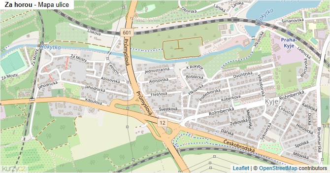 Za horou - mapa ulice