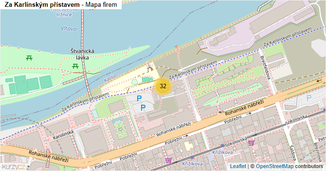 Za Karlínským přístavem - mapa firem