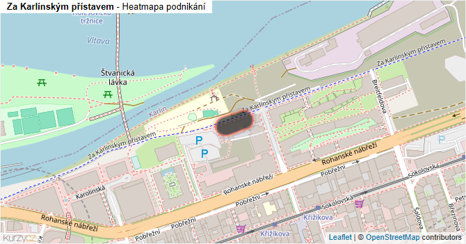 Za Karlínským přístavem - mapa podnikání