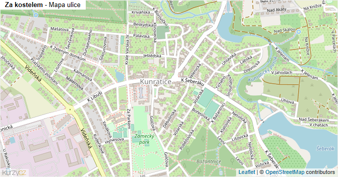 Za kostelem - mapa ulice