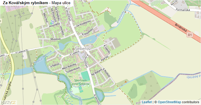 Za Kovářským rybníkem - mapa ulice