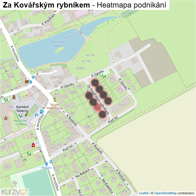 Mapa Za Kovářským rybníkem - Firmy v ulici.
