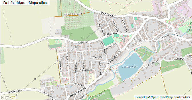 Za Lázeňkou - mapa ulice