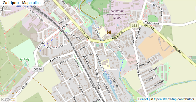 Za Lípou - mapa ulice