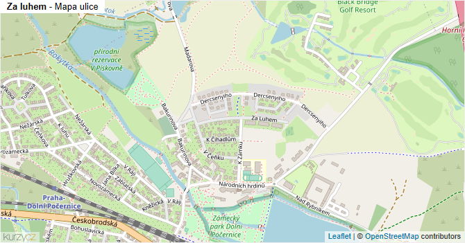 Za luhem - mapa ulice