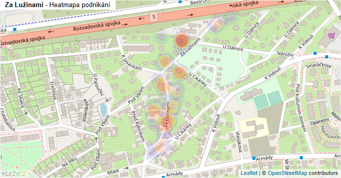 Za Lužinami - mapa podnikání