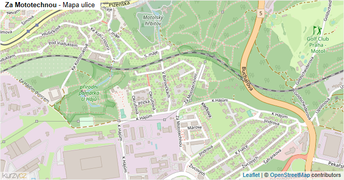 Za Mototechnou - mapa ulice