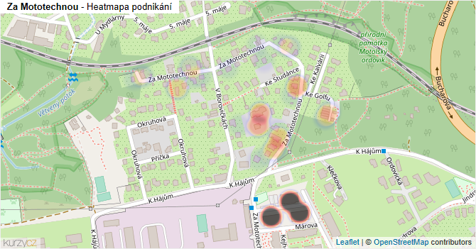 Za Mototechnou - mapa podnikání