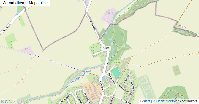 Za můstkem - mapa ulice