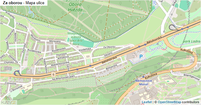 Za oborou - mapa ulice