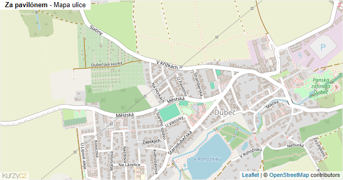 Za pavilónem - mapa ulice