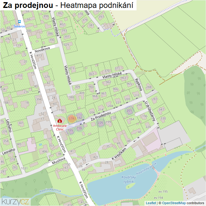 Mapa Za prodejnou - Firmy v ulici.