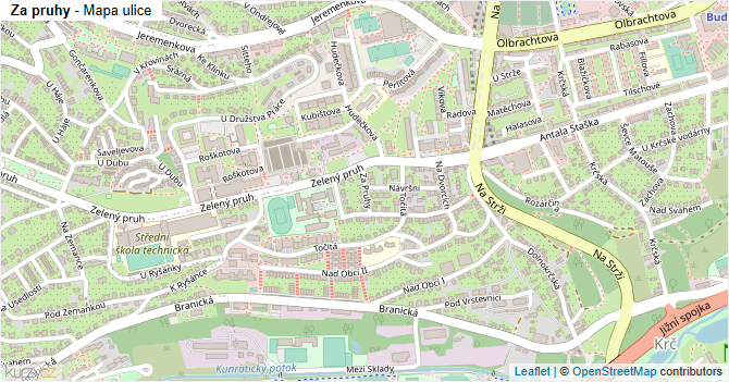 Za pruhy - mapa ulice