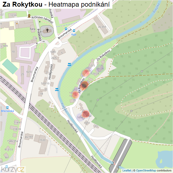 Mapa Za Rokytkou - Firmy v ulici.