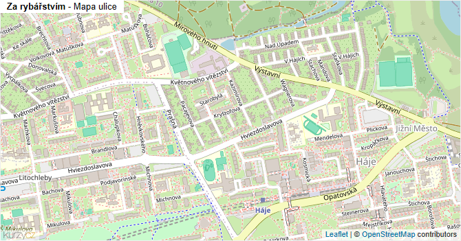 Za rybářstvím - mapa ulice