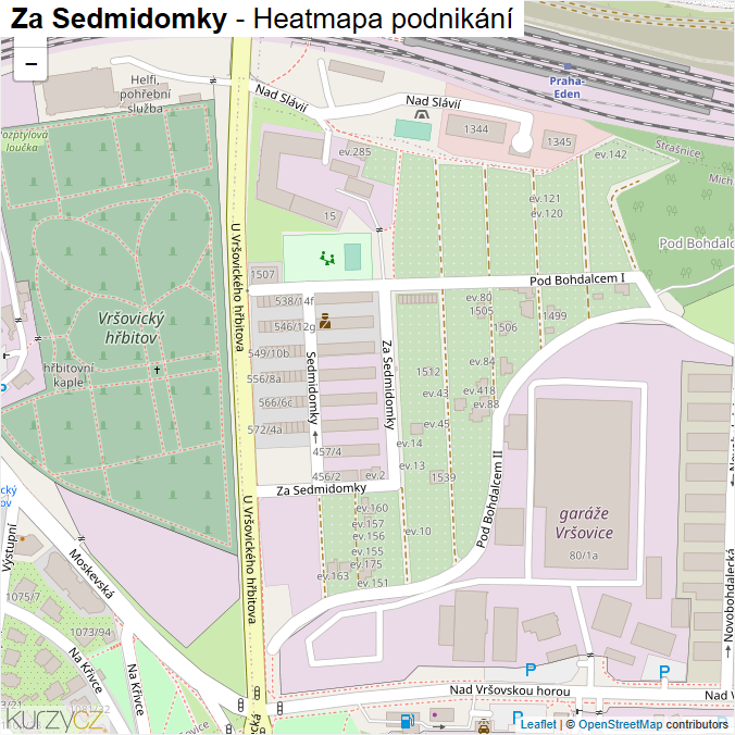 Mapa Za Sedmidomky - Firmy v ulici.
