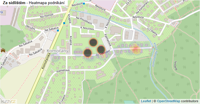 Za sídlištěm - mapa podnikání