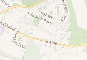 Za stodolami v obci Praha - mapa ulice