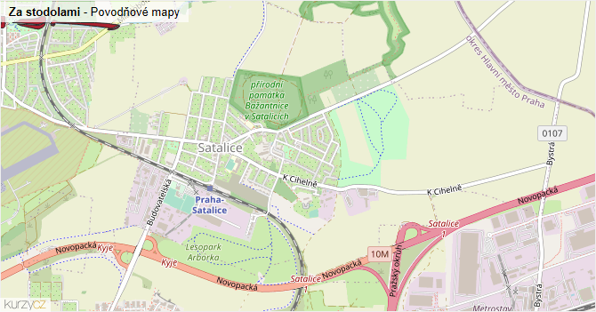 Za stodolami - záplavové mapy stoleté vody