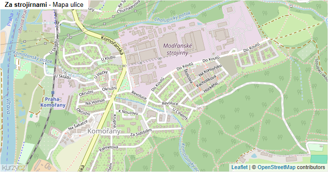 Za strojírnami - mapa ulice