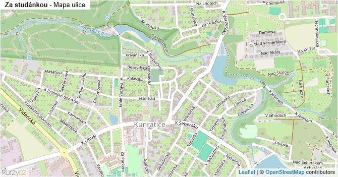Za studánkou - mapa ulice