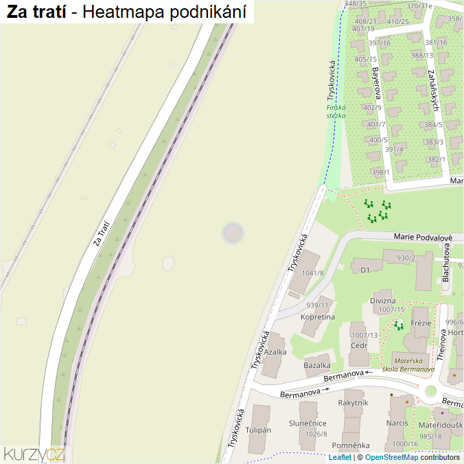 Mapa Za tratí - Firmy v ulici.