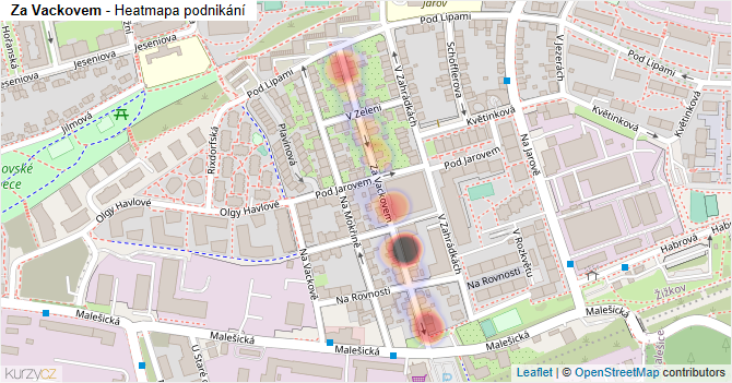 Za Vackovem - mapa podnikání