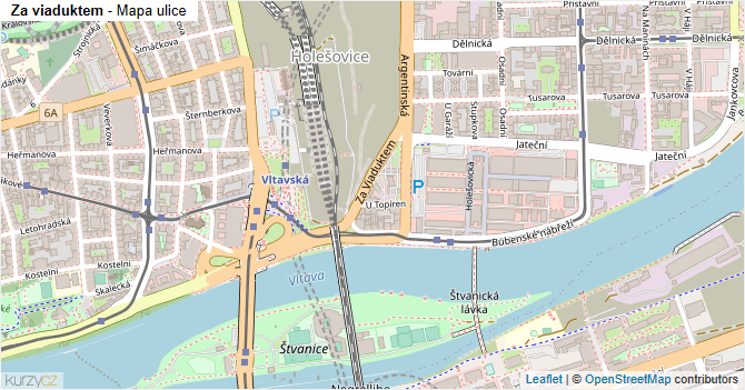 Za viaduktem - mapa ulice