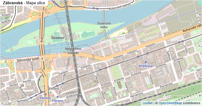 Zábranská - mapa ulice