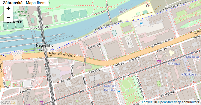 Zábranská - mapa firem