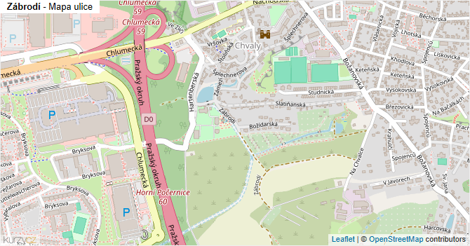 Zábrodí - mapa ulice