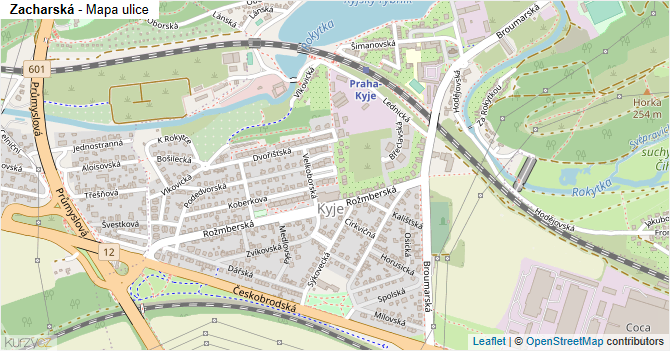 Zacharská - mapa ulice