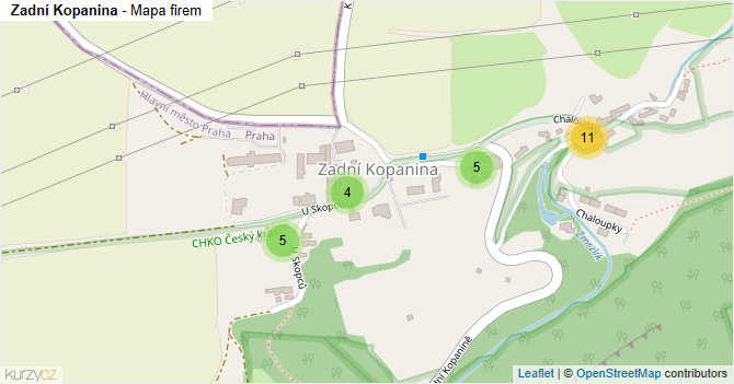 Zadní Kopanina - mapa firem