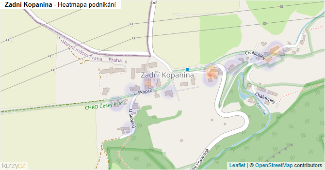 Zadní Kopanina - mapa podnikání