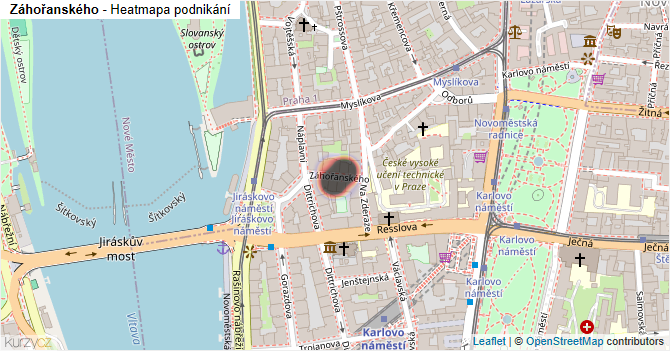 Záhořanského - mapa podnikání