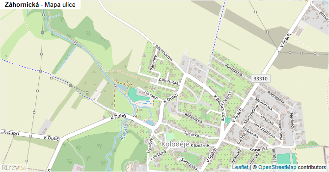 Záhornická - mapa ulice