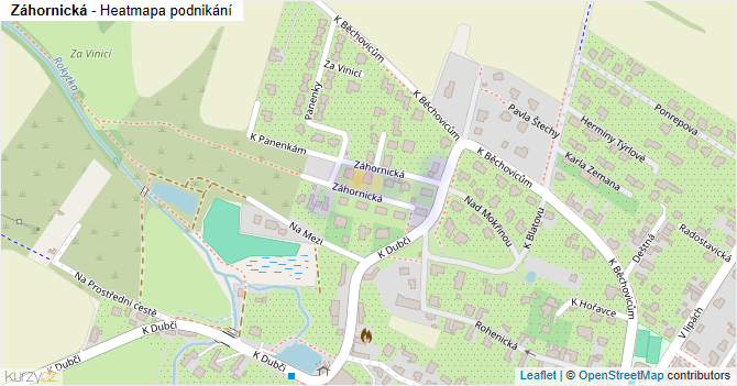 Záhornická - mapa podnikání