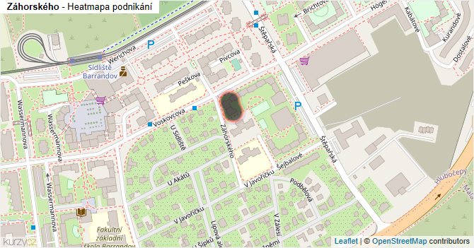 Záhorského - mapa podnikání