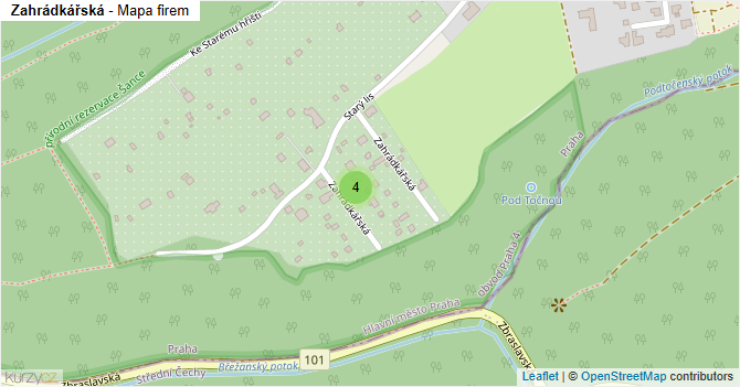 Zahrádkářská - mapa firem