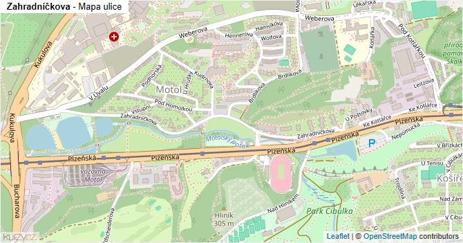 Zahradníčkova - mapa ulice
