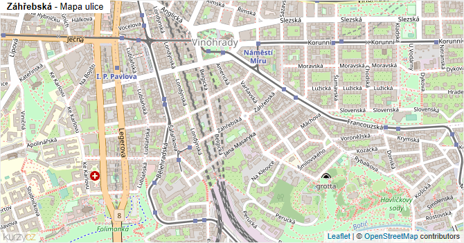 Záhřebská - mapa ulice