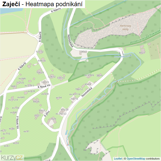 Mapa Zaječí - Firmy v ulici.