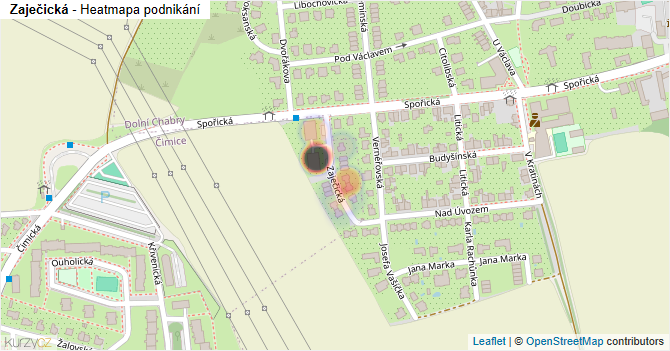 Zaječická - mapa podnikání