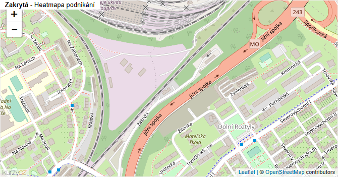 Zakrytá - mapa podnikání