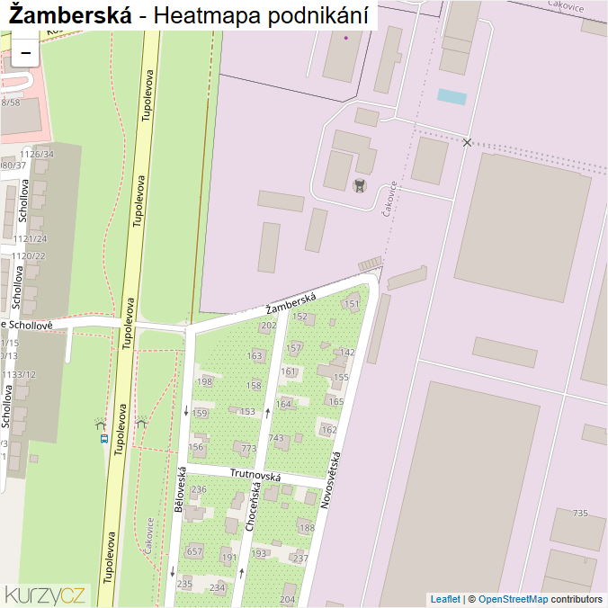 Mapa Žamberská - Firmy v ulici.