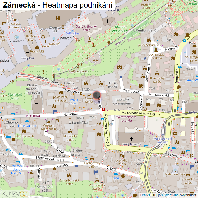 Mapa Zámecká - Firmy v ulici.